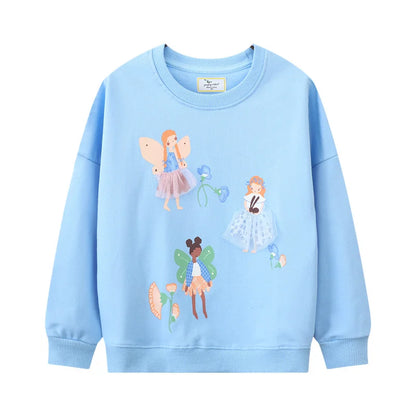 Cartoon Glitter Butterfly Design Little Girls Sweatshirts