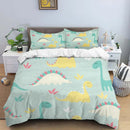 HD Cartoon Dinosaur Print Bedding Set for Kids Bed childrensterritory