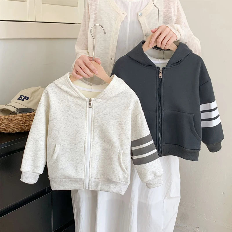 Kids' Long-Sleeved Warm Hooded Jacket