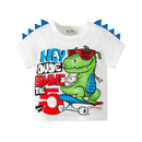Green Cartoon Frog Print Summer T-Shirts for Kids
