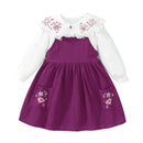 Floral Embroidery Shirt with Dress 2pcs Set for Little Girls childrensterritory