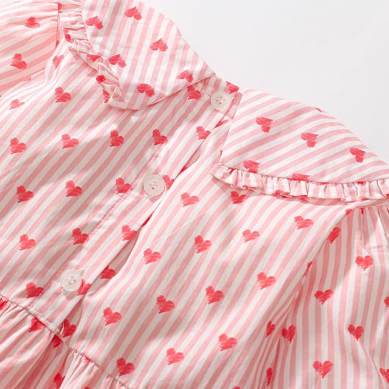 Long-Sleeved Sweetheart Lapel Collar Design Dresses for Girls childrensterritory