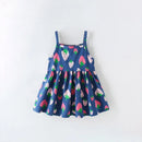 Kids Girls Cartoon Print Cotton Summer A-LINE Dresses