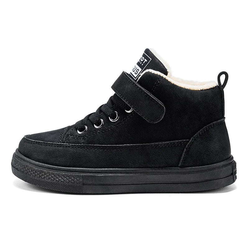 Boys Hook And Loop Velvet Warm Fur Snow Sneakers childrensterritory