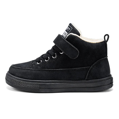 Boys Hook And Loop Velvet Warm Fur Snow Sneakers childrensterritory