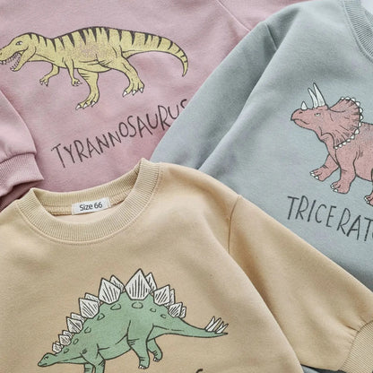 Baby Dinosaur Print Sweatshirt/Romper