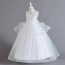 Sleeveless Flower Embroidery Princess Dresses For Girls childrensterritory