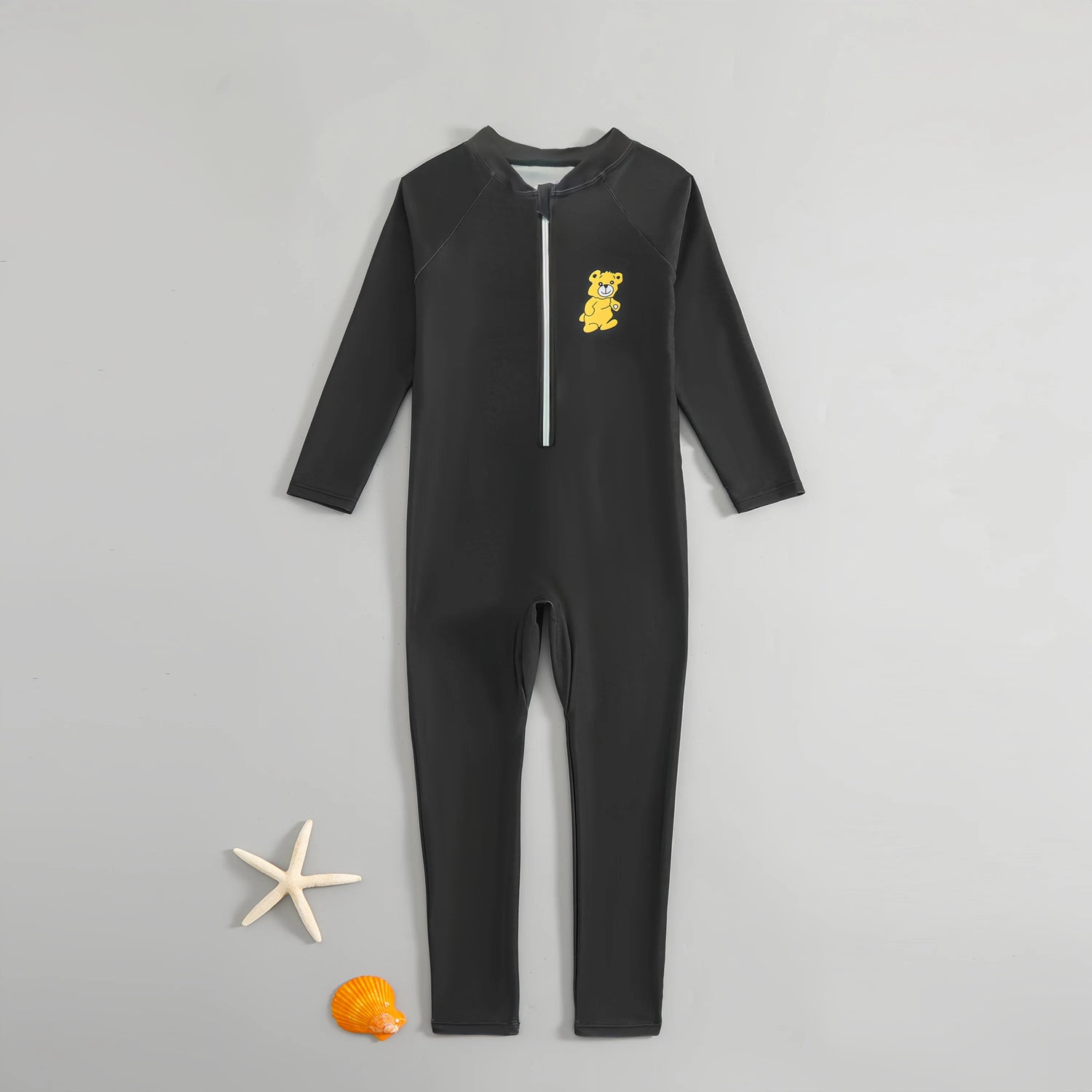 Cartoon Print Long Sleeve One Piece Swimsuit for Kids
