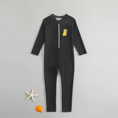 Cartoon Print Long Sleeve One Piece Swimsuit for Kids