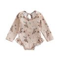Floral Print Long Sleeve Kid Girl Beachwear Swimsuit childrensterritory