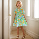 Casual Style Young Girls Floral Pattern Party Dress childrensterritory
