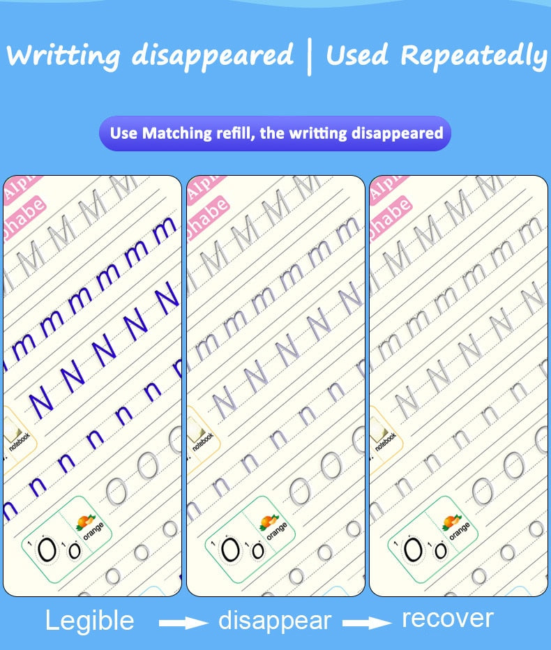 Reusable Writing Practice Set of 4 Magic Copybooks childrensterritory