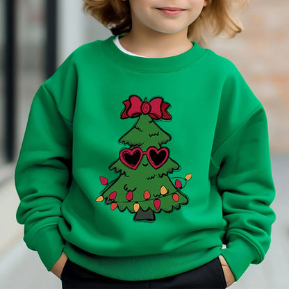 Kids Solid Colors Christmas Graphics Hoodless Sweatshirt childrensterritory
