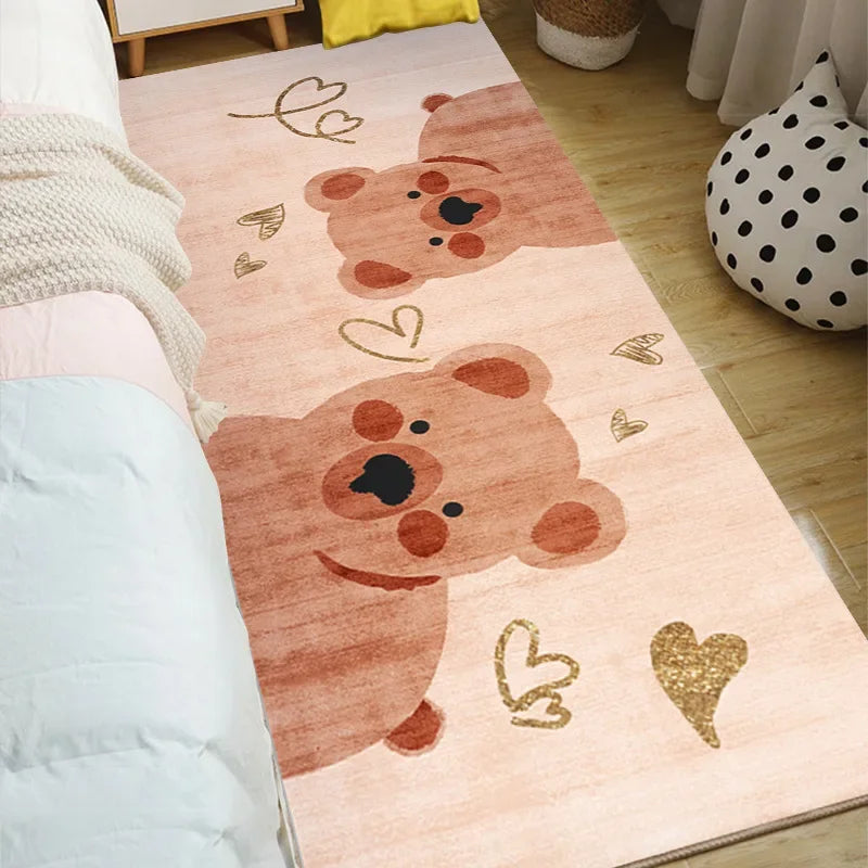 Cute Cartoon Girly Large Area Rugs for Kids Bedroom, Living Room