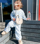 Little Girl Boy 2PCS Plaid knitted Clothes Set Sweater + Pant childrensterritory