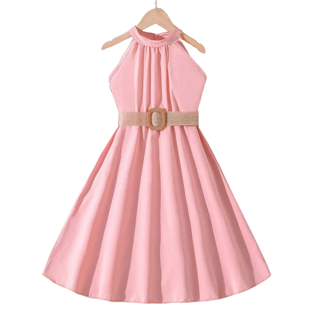 Kids Girls Off Shoulder Formal Summer Party Dresses With Belt