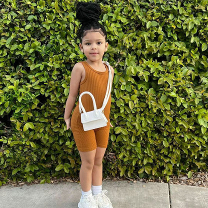 Little Girl Sleeveless Overall Jumpsuit for Summer childrensterritory