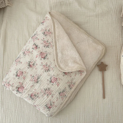 Floral Print Muslin Cotton Winter Ins Baby Blankets childrensterritory