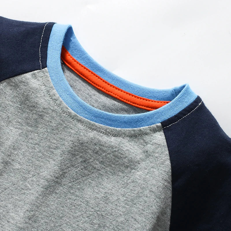Kids Boys Cartoon Fox Embroidered Cotton T-shirts childrensterritory