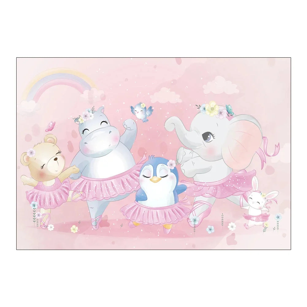Cartoon Animal Pattern Non-slip Children Rooms Carpets