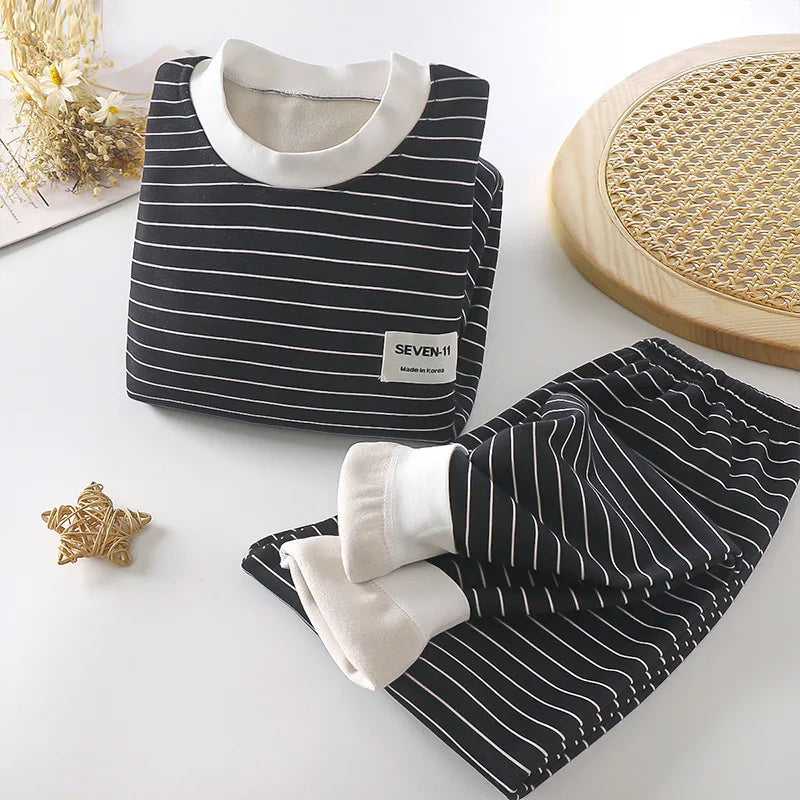 Kids' Long-Sleeved Casual  Winter Clothing Set