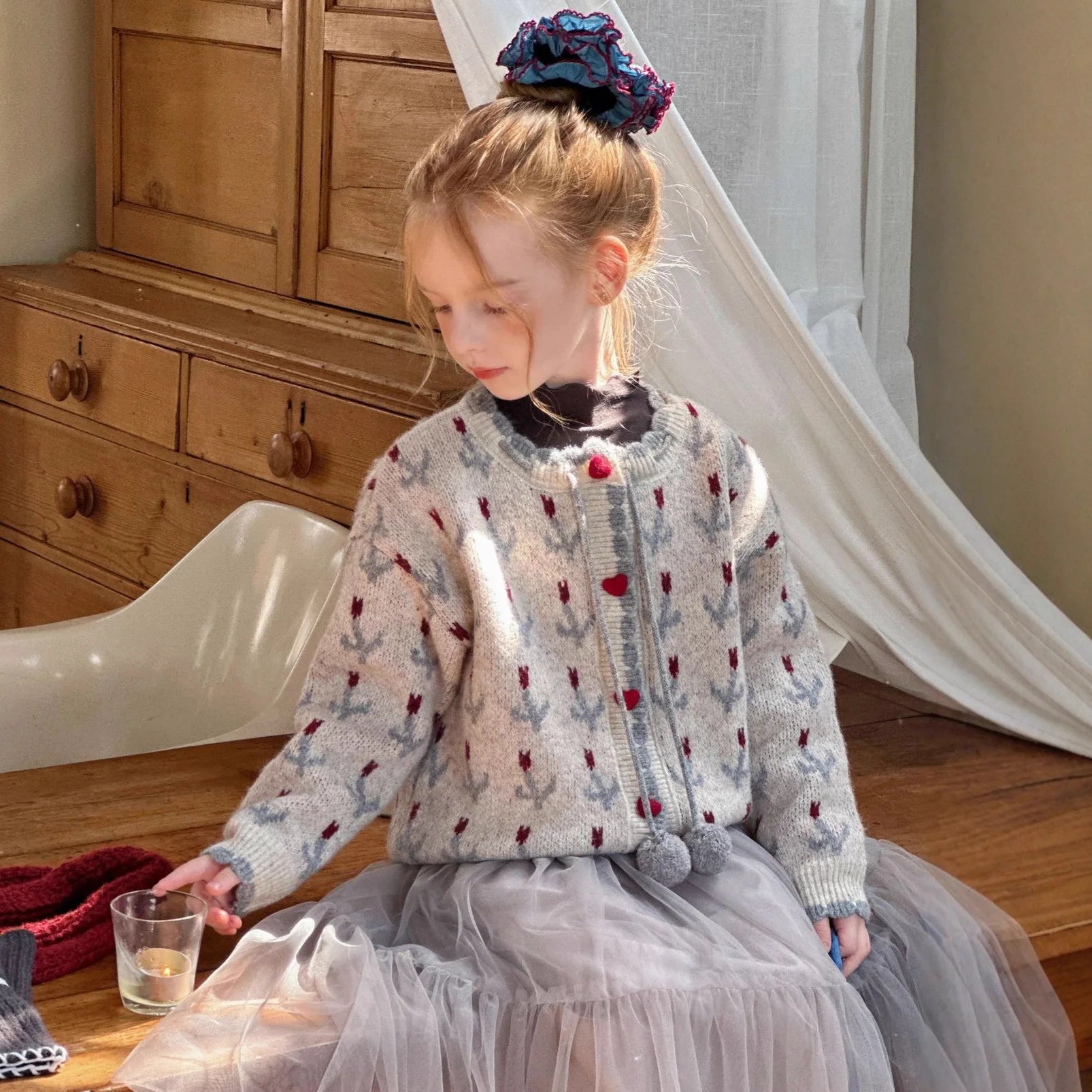 Girls' Long-Sleeved Printed Winter Sweater childrensterritory