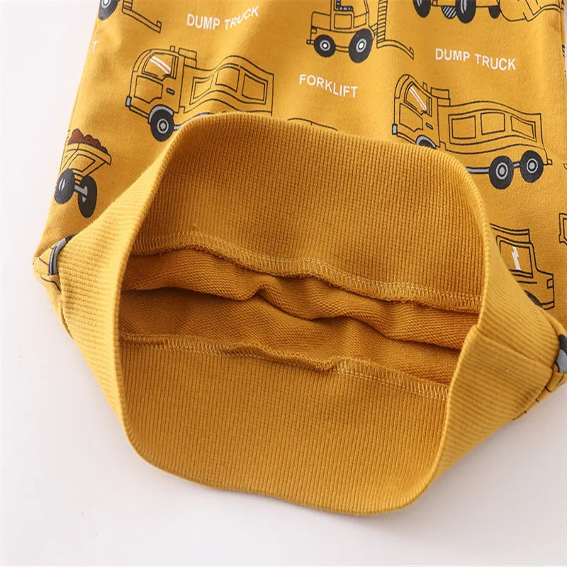 Cartoon Cars Print Long Sleeve Kids Sweatshirts