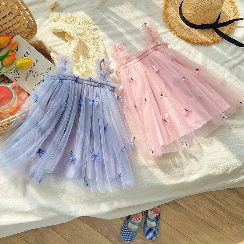 Baby Girl Butterfly Sequins Tulle Summer Sweet Outfits childrensterritory