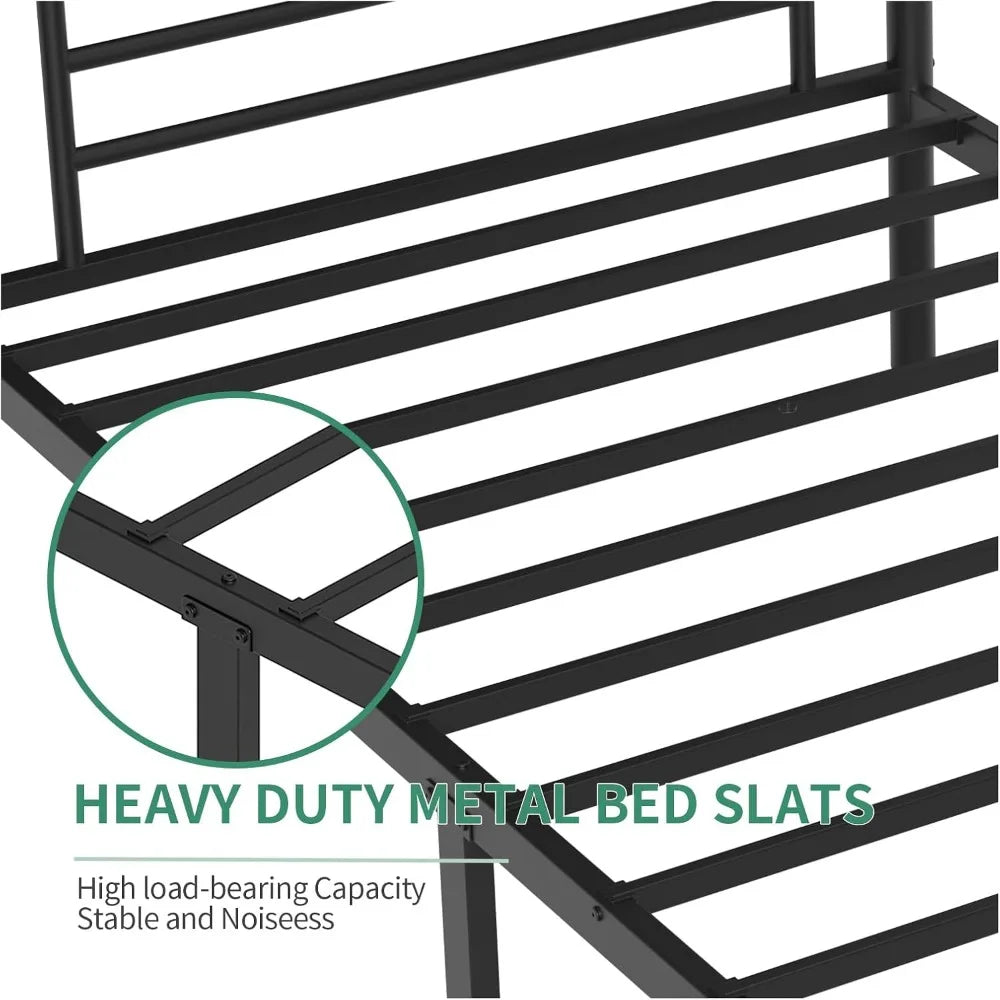 Metal Twin Bunk Beds for Kids/Teens/Adults with Stairs