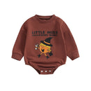 Baby Girl Letters Pumpkin Print Halloween Bodysuit