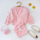 Kids Casual Bow Decoration Two-piece Casual Wear Clothing Set childrensterritory