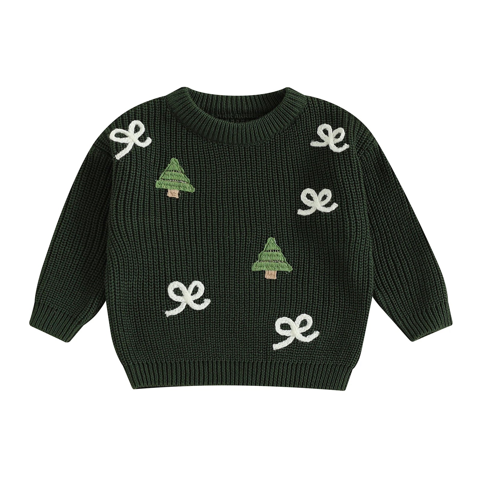 Kids' Long-Sleeved Christmas Print Winter Sweater