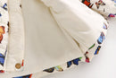 Kids Girls Cotton-Padded Flower Print and Fleece Hooded Jackets childrensterritory