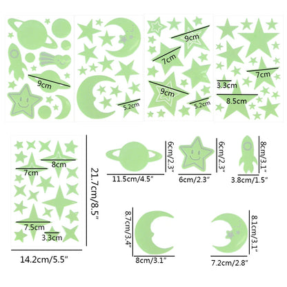 3D Fluorescent Glow in the Dark Wall Decal For Kids Room childrensterritory