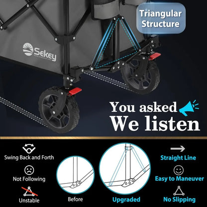 Versatile Portable Wagon Cart With All-Terrain Wheels childrensterritory