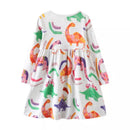 Kids Girls Long Sleeves Printed Princess Dresses childrensterritory