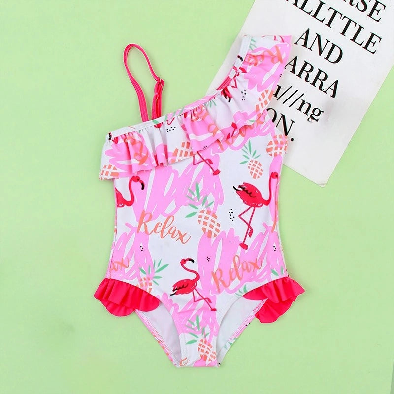 Little Girls Printed One-Piece Summer Swimsuit