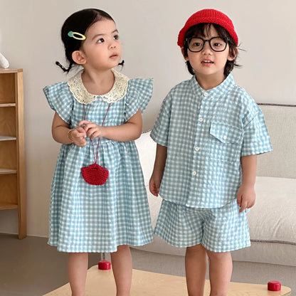 Kids Boy Girl Matching Outfits Gentleman Suit + Girls Tutu Dress