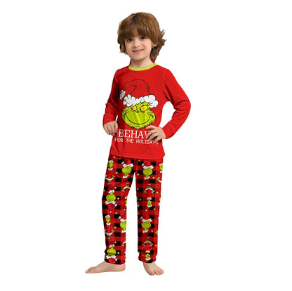 Cartoon Design Red Xmas Family Matching Pajamas Sets childrensterritory