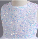 Kids Girls Sequins Design Fluffy Princess Party Trailing Dresses