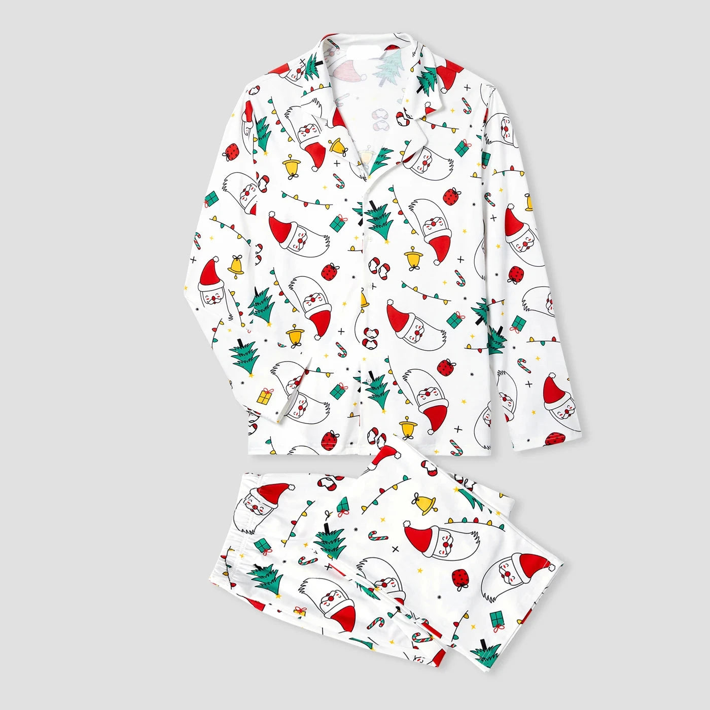 Colorful Christmas Print Long Sleeve Pajamas Sets for Family childrensterritory