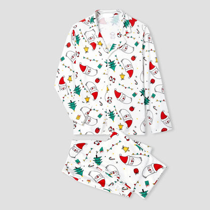 Colorful Christmas Print Long Sleeve Pajamas Sets for Family childrensterritory