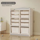 Kids Toy Storage Organizer with Three Cabinets and Ten Toy Bins