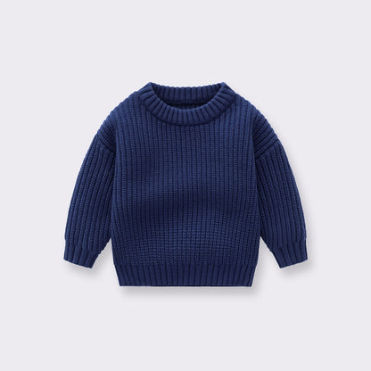 Baby/Kids Loose Round Neck Knitted Sweater Pullover childrensterritory