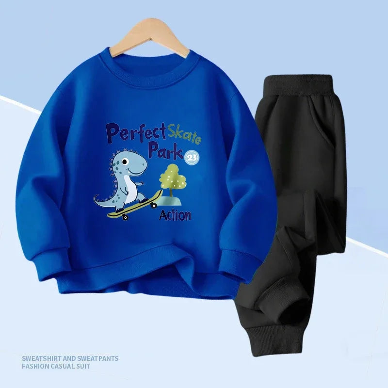 Kids 2pcs Dinosaur Printed Hoodie + Pants Set