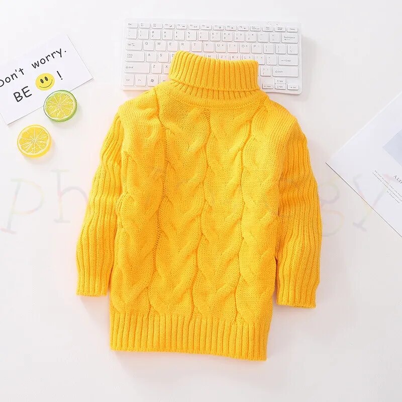 Kids Boy Girl Thick Knitted Turtleneck Sweaters childrensterritory