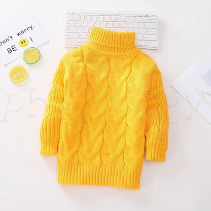 Kids Boy Girl Thick Knitted Turtleneck Sweaters childrensterritory