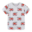 Little Boys Cartoon Excavator Pattern Cotton T-Shirts childrensterritory