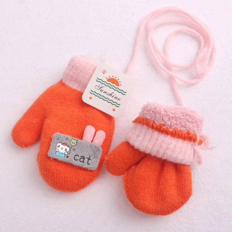 Cartoon Design Knitted Warm Gloves for Baby/Kids childrensterritory