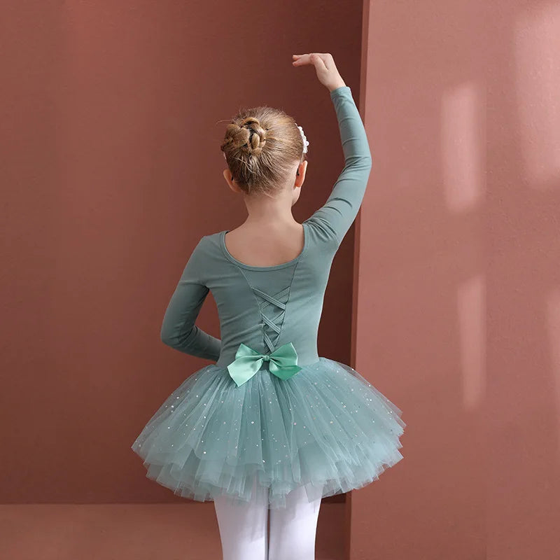 Girls Tulle Bowknot Design Ballet Dancewear/Gymnastics Leotard childrensterritory